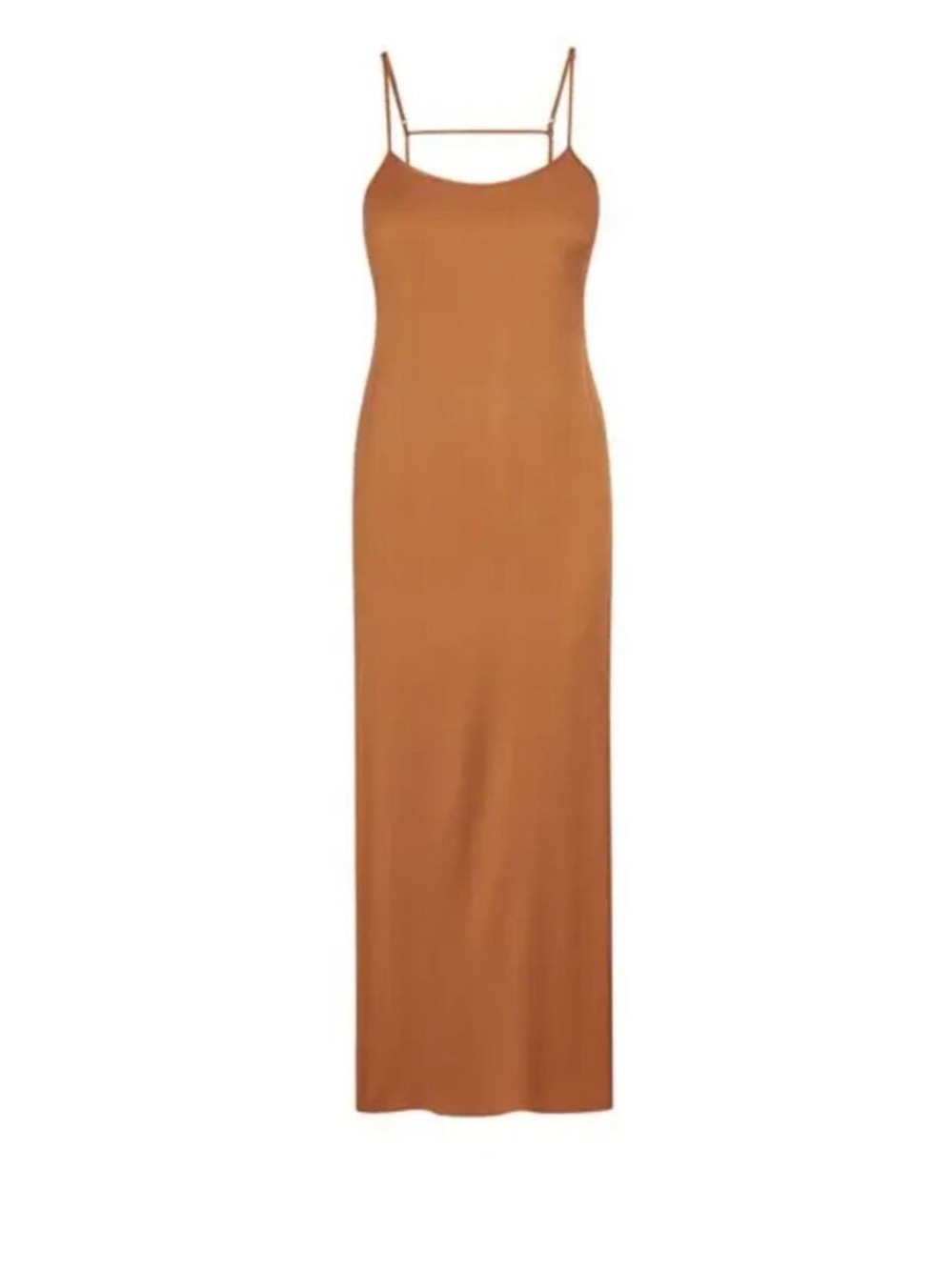 Skims | Gold Long Slip Dress Slit | L